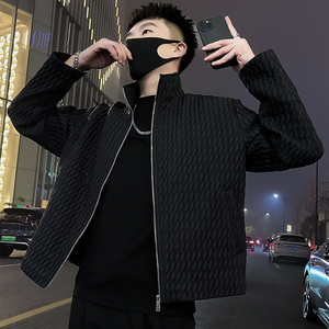K03-P105 高端褶皱外套男立领春秋季男装上衣2024新款潮牌痞帅图片