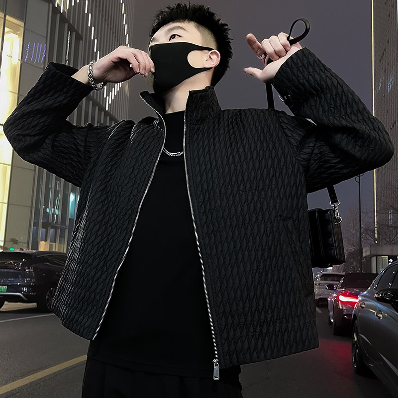 K03-P105高端褶皱外套男立领春秋季男装上衣2024新款潮牌痞帅1,男装夹克,电商A257