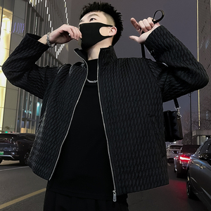 K03-P105 高端褶皱外套男立领春秋季男装上衣2024新款潮牌痞帅1图片
