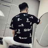 T86-P45夏季潮牌男士t恤韩版宽松个性青春百搭潮牌情侣短袖，男装T恤，电商A257