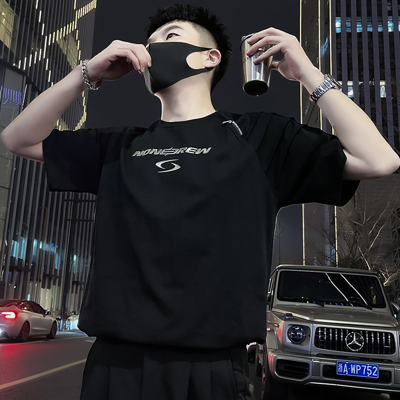 X38-P58 夏季T恤男短袖立体印花2024新款男装上衣潮流痞帅气夏装图片