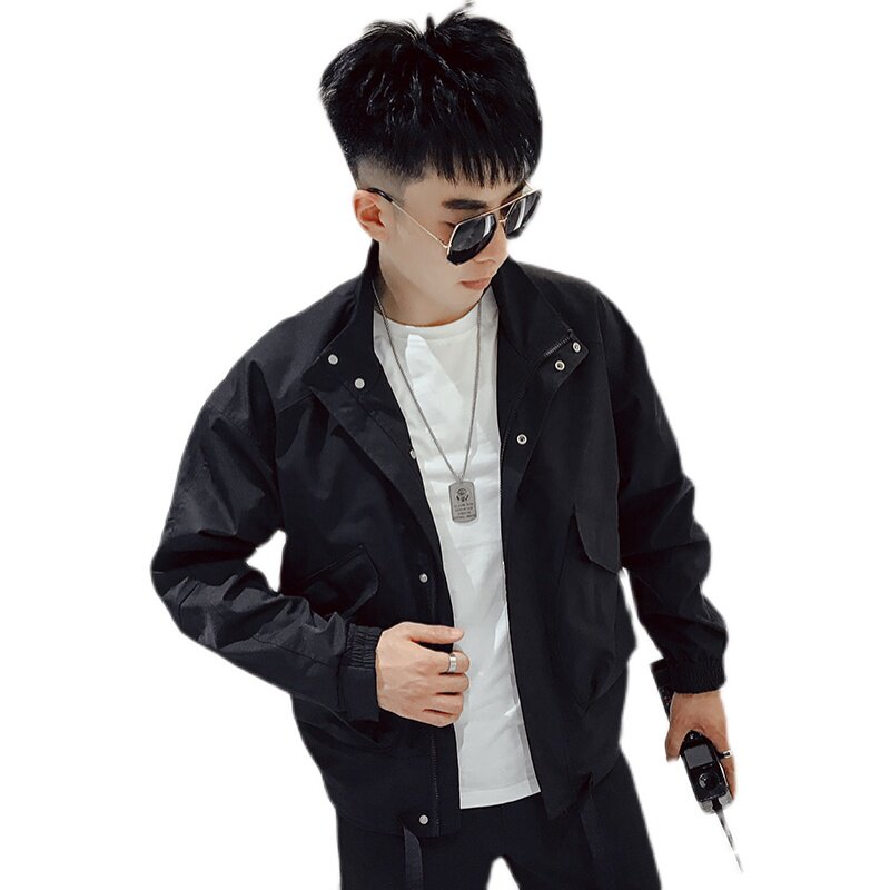 J51-P88秋季男士夹克外套潮牌ins机车工装宽松休闲纯色外套2,男装夹克,电商A257