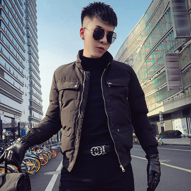 MY918-P140冬季男士韩版修身棉衣网红潮牌时尚加厚社会小伙外套,男装棉衣,电商A257