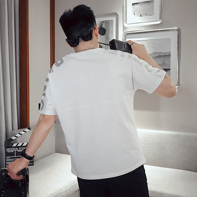T65-P38短袖t恤男潮牌夏季宽松半袖休闲百搭个性上衣衣服,男装T恤,电商A257
