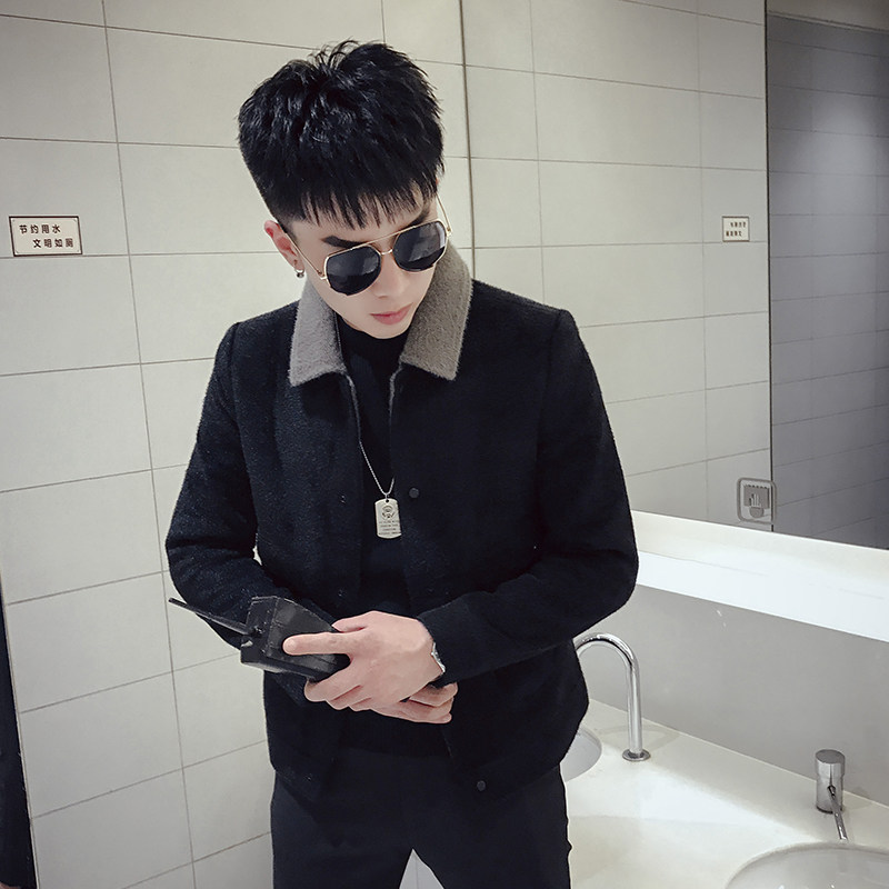 K88-P155妮子大衣短款2021秋冬新款外套男韩版休闲时尚加厚外套,男装毛呢大衣,电商A257