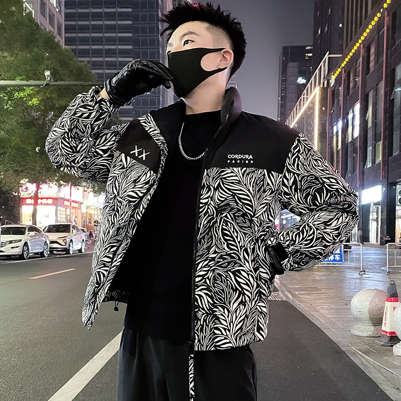 MY86-P138刺绣棉衣外套男潮牌拼接立领2024新款冬季羽绒棉服潮,男装棉衣,电商A257