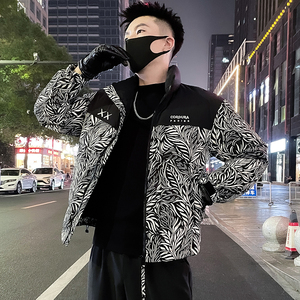 MY86-P138 刺绣棉衣外套男潮牌拼接立领2024新款冬季羽绒棉服潮图片
