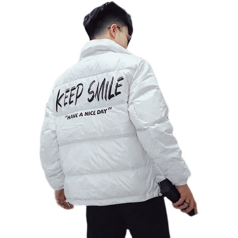 MY08-特P168新款2021社会小伙羽绒服潮牌ins字母立领保暖外套1,男装羽绒服,电商A257