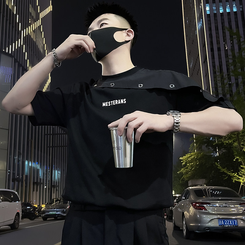 X52-P58设计感T恤男ins潮牌短袖2024新款夏季男装上衣痞帅气1,男装T恤,电商A257