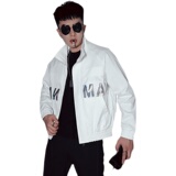 JK808-P105春秋男士长袖外套工装休闲立领潮流亮片网红酷炫夹克，男装夹克，电商A257