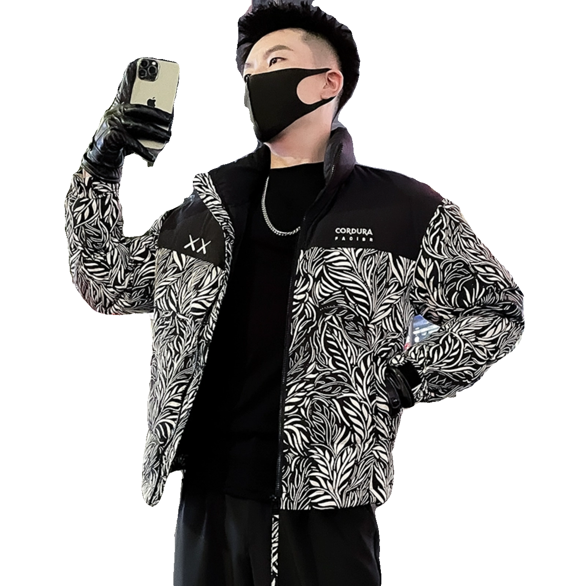 MY86-P138刺绣棉衣外套男潮牌拼接立领2024新款冬季羽绒棉服潮,男装棉衣,电商A257