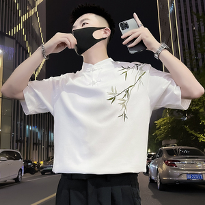 X48-P58风刺绣T恤男重磅短袖2024新款夏季男装潮牌痞帅3