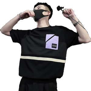 X31-P58 设计感T恤男短袖潮牌夏季男装衣服2024新款男装上衣暗黑图片
