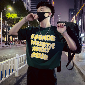 T33-P48 男士短袖ins潮牌印花半袖2023新款夏季男装休闲潮流圆领1图片