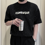 X32-P48满天星T恤男烫钻短袖美式潮牌2024新款夏季痞帅薄款半袖，男装T恤，电商A257