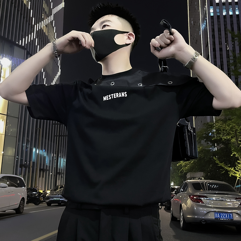 X52-P58设计感T恤男ins潮牌短袖2024新款夏季男装上衣痞帅气1，男装T恤，电商A257