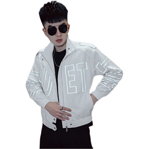 JK002-特批98 春季男士外套青春韩风潮流帅气休闲潮牌个性夹克黑2图片