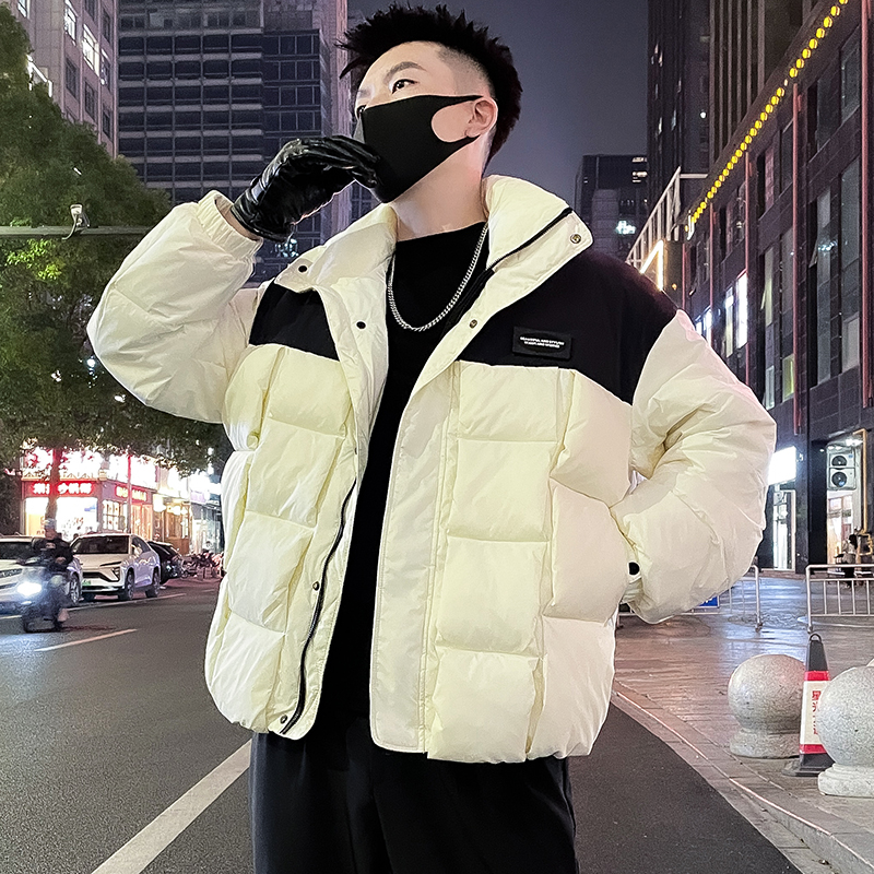 MY85-P248黑白撞色羽绒服男2024新款潮牌加厚立领外套冬季潮流，男装羽绒服，电商A257