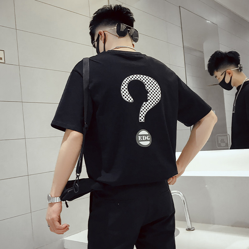 AT05-P48 男士2022新款夏季设计感T恤ins潮牌短袖潮牌痞帅半袖1图片