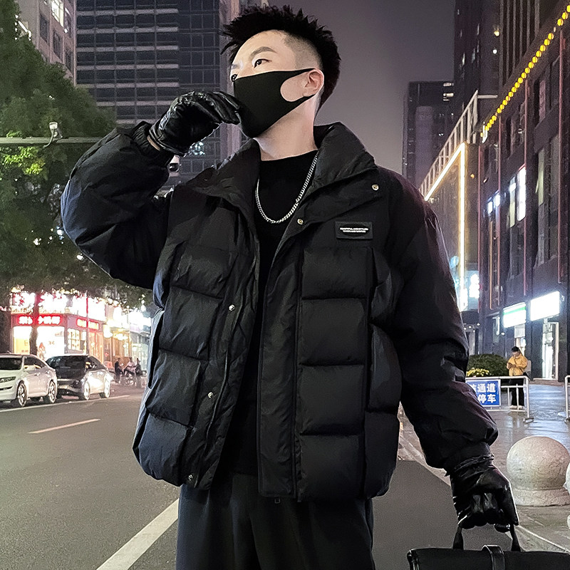 MY85-P248 黑白撞色羽绒服男2024新款潮牌加厚立领外套冬季潮流3图片