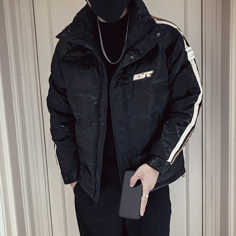 MY33-P158 冬季拼色短款衣外套男潮牌宽松袄2022新款男装痞图片
