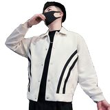 K07-P128男士潮牌条纹外套韩版潮流春秋季男装2024新款上衣夹克，男装夹克，电商A257
