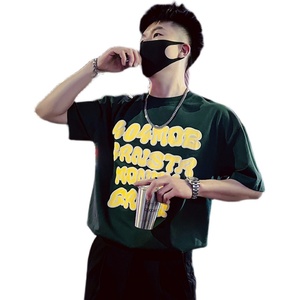 T33-P48 男士短袖ins潮牌印花半袖2023新款夏季男装休闲潮流圆领3图片