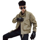 J51-P88秋季男士夹克外套潮牌ins机车工装宽松休闲纯色外套1，男装夹克，电商A257