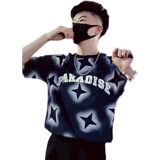 T87-P58短袖男2023新款印花t恤夏季潮牌潮流痞帅小众圆领半袖2，男装T恤，电商A257