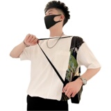 T42-P58拼接设计感短袖t恤男夏季新款衣服纯潮牌男装上衣痞帅，男装T恤，电商A257