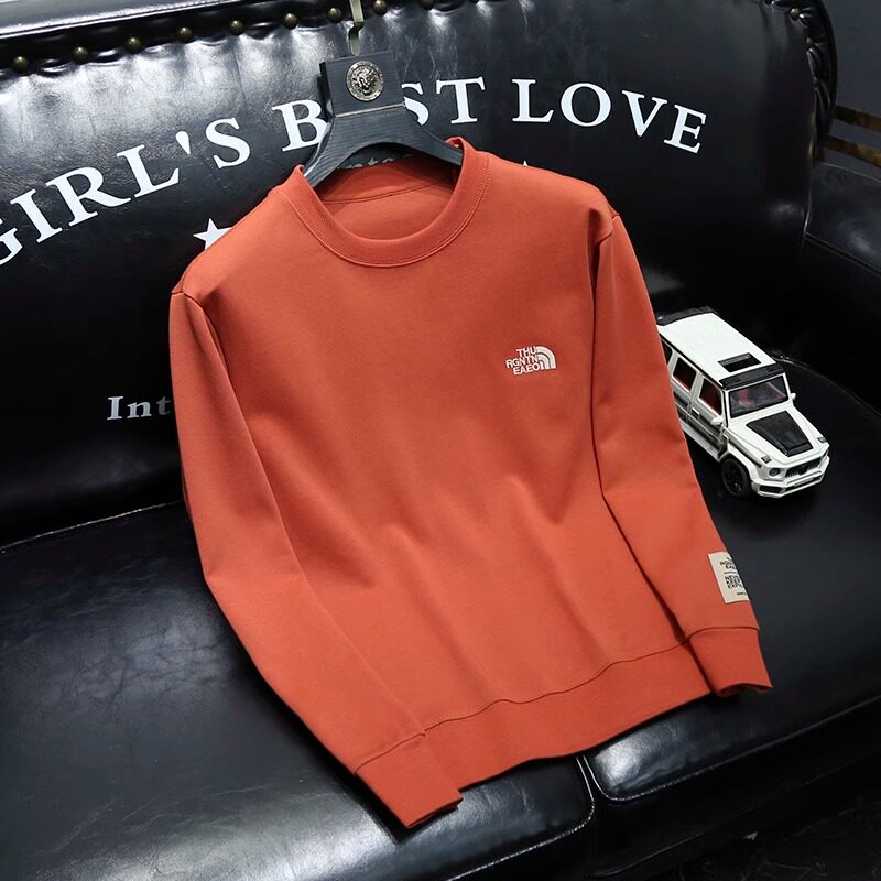 2024爆款卫衣男春秋新款圆领修身轻奢潮牌刺绣男士长袖T恤上衣服