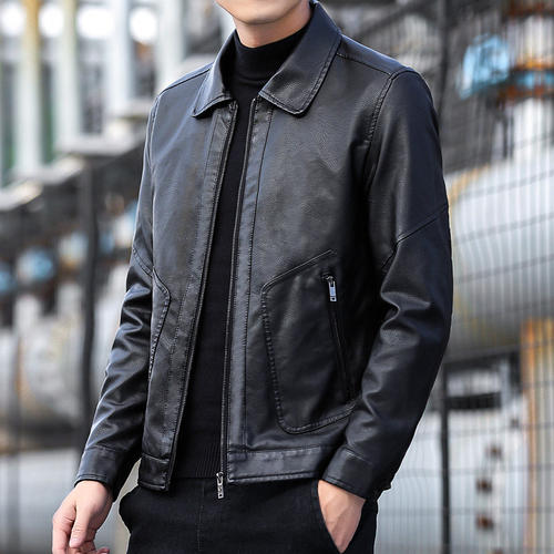 高端男士真皮皮衣夹克外套机车