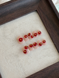 纯手工穿戴甲小番茄立体西红柿美甲日常可爱贴片可拆卸 实拍