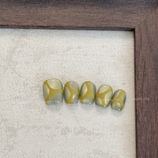 纯手工穿戴甲线条短款 y2k甜酷显白小众美甲指甲猫眼贴片 实拍