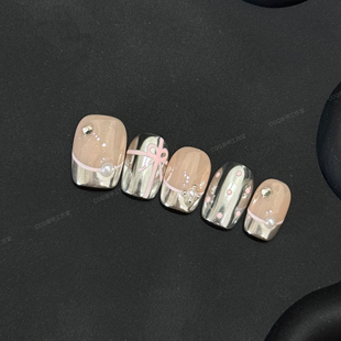 纯手工穿戴甲ins甜酷辣妹y2k甲片美甲短款 指甲可拆卸美甲 实拍