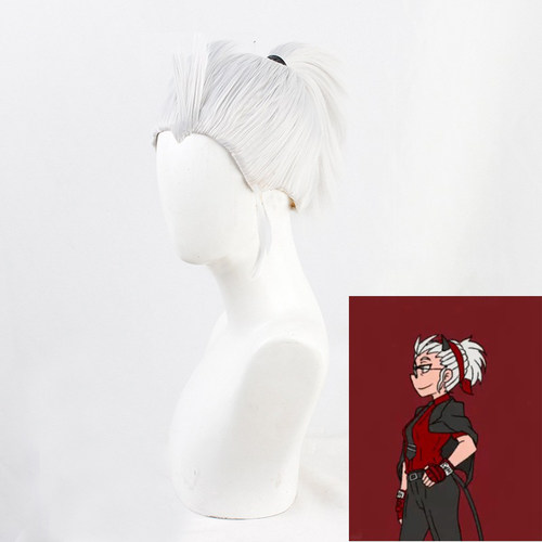 cosplay动漫造型假发 地狱把妹王HELLTAKER瞎子Justice灰色美人尖