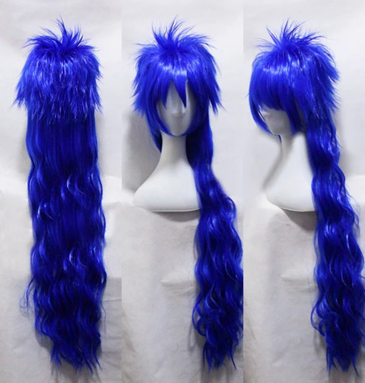 cosplay动漫假发 黄金圣斗士双子座Gemin i撒加Saga 蓝色蓬松长发
