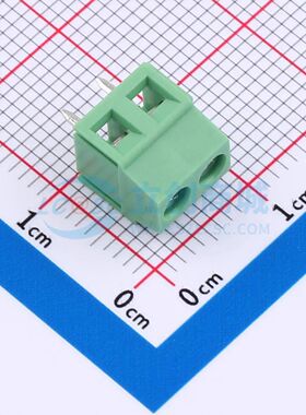 ZX-DG28L-3.81-2P螺钉式接线端子3.81mm 1x2P直插绿色
