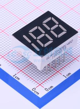 3位0.39英寸蓝色数码管 共阴极LED数码管SLR0393DBC4BD可开票