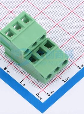 DB128A-5.08-2*3P-GN-S螺钉式接线端子5.08mm 2x3P直插绿色
