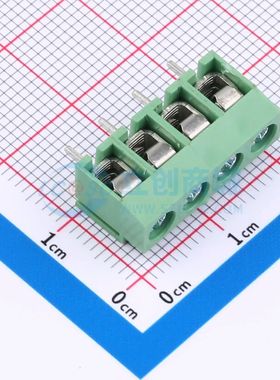 DGL500-4P26V-MG461螺钉式接线端子5mm 1x4P直插绿色