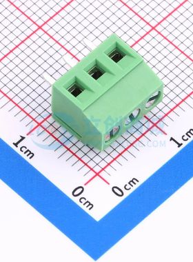 JL124D-35003G01螺钉式接线端子3.5mm 1x3P直插绿色
