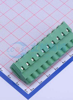DB910R-6.35-10P-GN-S螺钉式接线端子6.35mm 1x10P弯插绿色