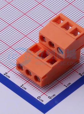 DB128B-5.08-2*3P-OG-S螺钉式接线端子5.08mm 2x3P直插橙色