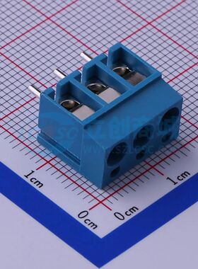KF300-5.0-3P螺钉式接线端子5mm 1x3P直插蓝色