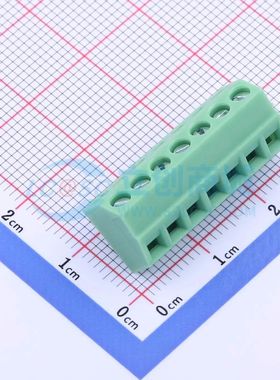 KF127S-3.5-7P螺钉式接线端子3.5mm 1x7P直插绿色