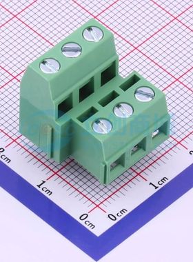 DG127A-5.08-06P-14-1000A(H)螺钉式接线端子5.08mm 2x3P直插绿色