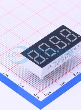 4位0.36英寸蓝色数码管 共阴极LED数码管SLR0364DBC1BD可开票