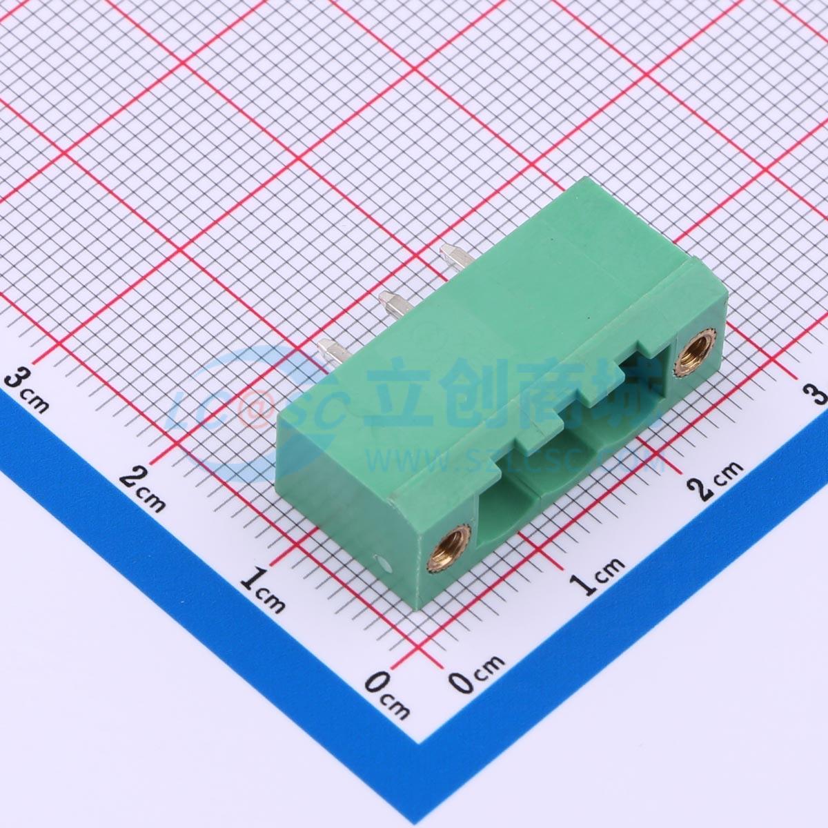 插拔式接线端子MX2EDGVM-5.08-03P-GN01-Cu-A 插件,P=5.08mm可开