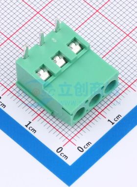 MX129R-5.08-03P-GN01-Cu-Y-A螺钉式接线端子5.08mm 1x3P弯插绿色